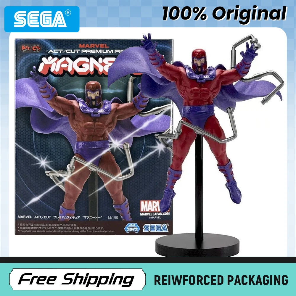 In Stock SEGA Marvel ACT CUT Magneto Comics Max Eisenhardt Anime Figure Model Original Toys Desktop Ornament Gifts Collecting
