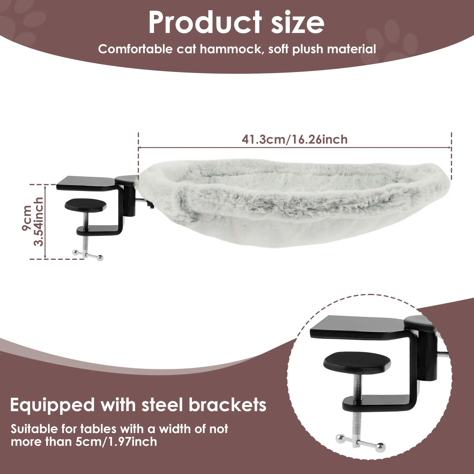 Schreibtisch-Hängematte für Haustiere, starke Tragfähigkeit, Katzen-Schreibtischbett, stabile Unterstützung, Schreibtisch-Hängematte für Kätzchen, platzsparend, Heimtierbedarf