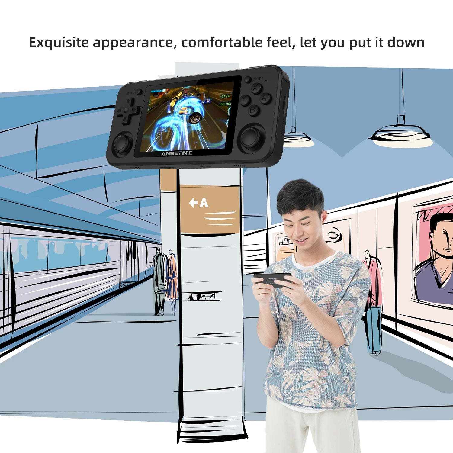 ANBERNIC RG351P Handheld Retro Game Console RK3326 3.5 Inch IPS Screen 64G TF Card 2500 Classic Games 3500 mAh