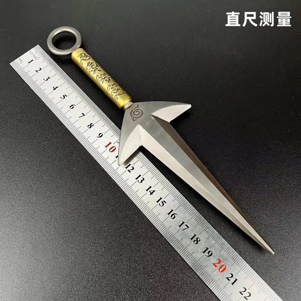 8,66 Zoll großes Naruto-Fliegende-Donnergott-Waffenmodell aus massivem Metall, Cosplay-Ninja-Requisite, Namikaze Minato Kunai, Schreibtischdekoration, Spielzeug