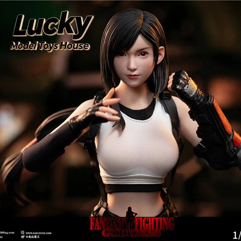 LS2023-TF 1/6 Fighting Goddess Tifa Action Figure Magic Fiction Fantasy Beauty Girl 12inch Soldier Model Doll Collection