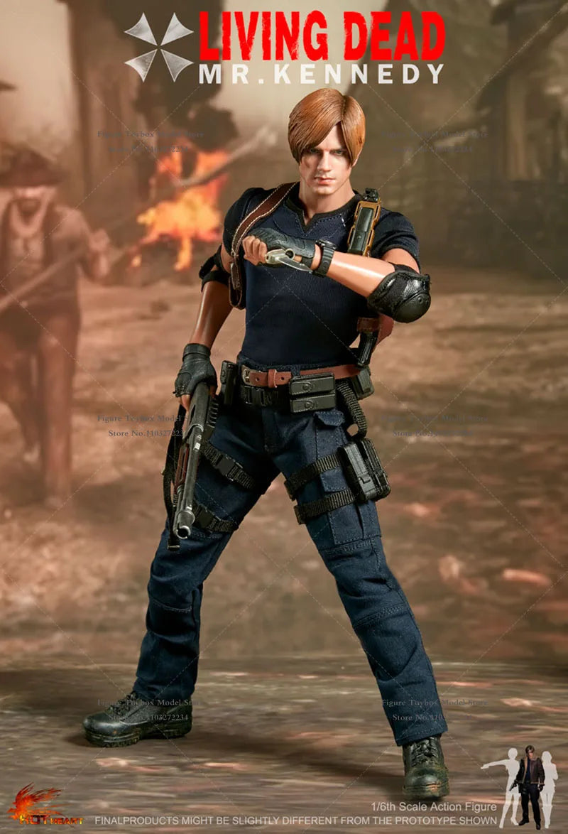 Auf Lager: Hot Heart 1/6 FD014 Mr. Kennedy Actionfigur, mutiger Killer Leon, zarte 30 cm große Figur, komplettes Set, Sammlerstück, Geschenk, Spielzeug