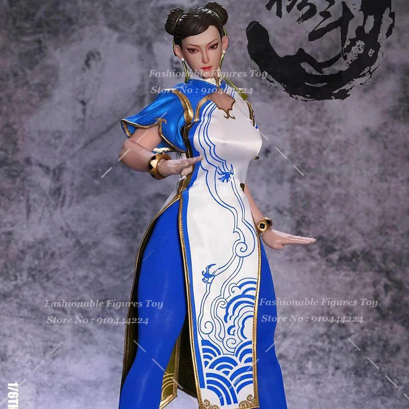 PLAY TOY 1/6 P026 1/6 Women Soldier Chun Li Kung Fu Warrior Fighter Elegance Cheongsam Version 12Inch Action Figure Model Dolls