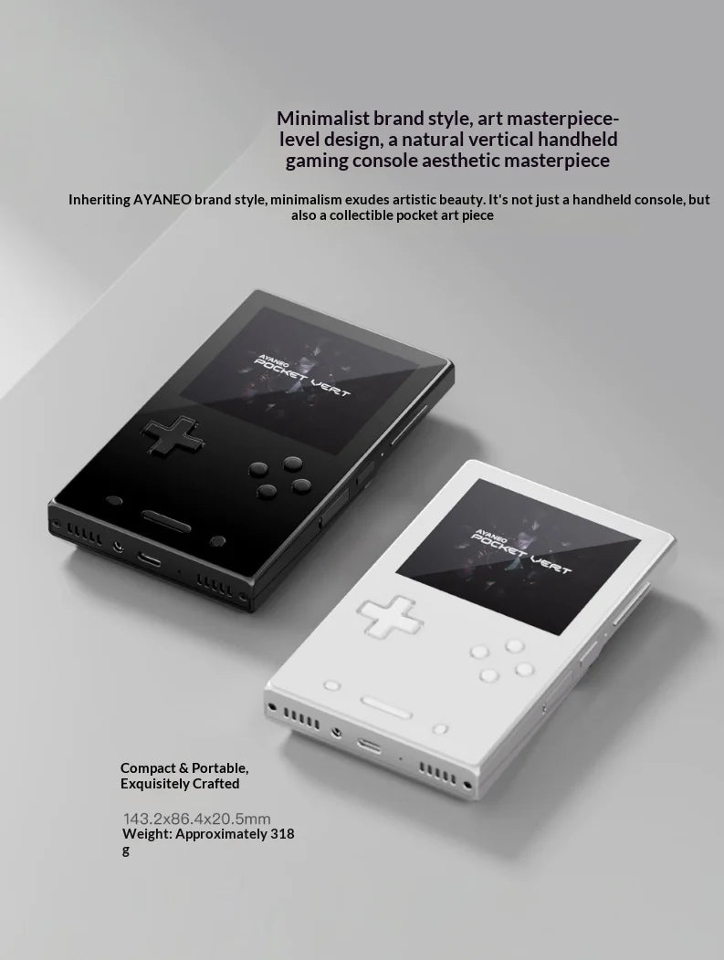 AYANEO Pocket VERT Game Console 3.5Inch 1440*1600 LTPS LCD Screen LTPS LCD 6000mAh Gyroscope WiFi BT Handheld Game Consoles Gift