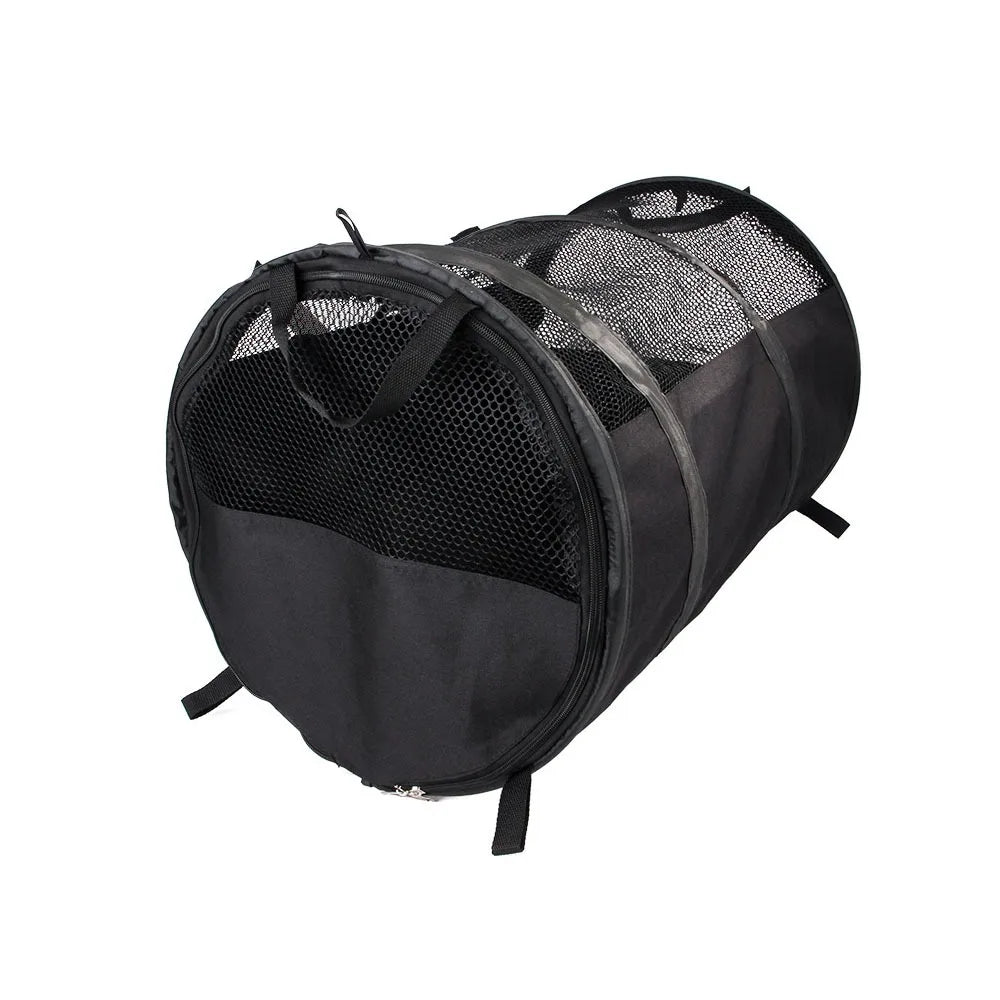 Foldable Pet Car Bag with Safety Belt Cylindrical Dog Car Seat Carrier Large Capacity Wear-resistant Car Rear Dog Seat Tent