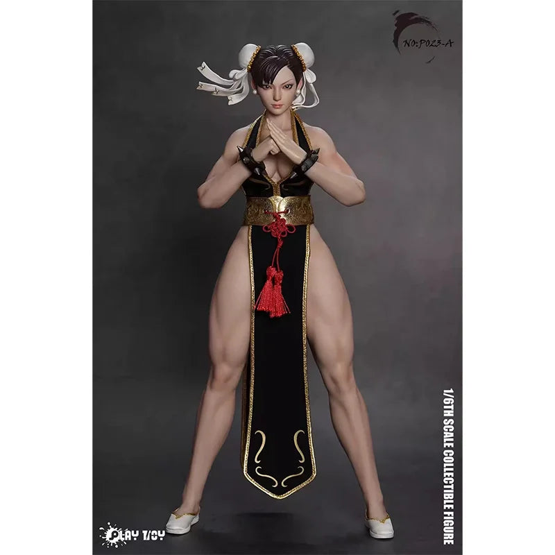 Spot SaleP023A P023B Fighting Goddess Chun Li 2.0 Black Cheongsam Blue Cheongsam Collectible Model Decorationin Stock