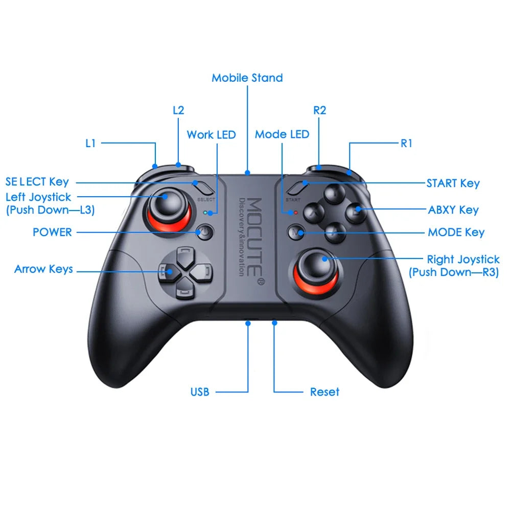 Bluetooth Joystick Mocute 053 Gamepad Mobile Trigger Game Controller Compatible with Android Devices Android Wireless Mobile