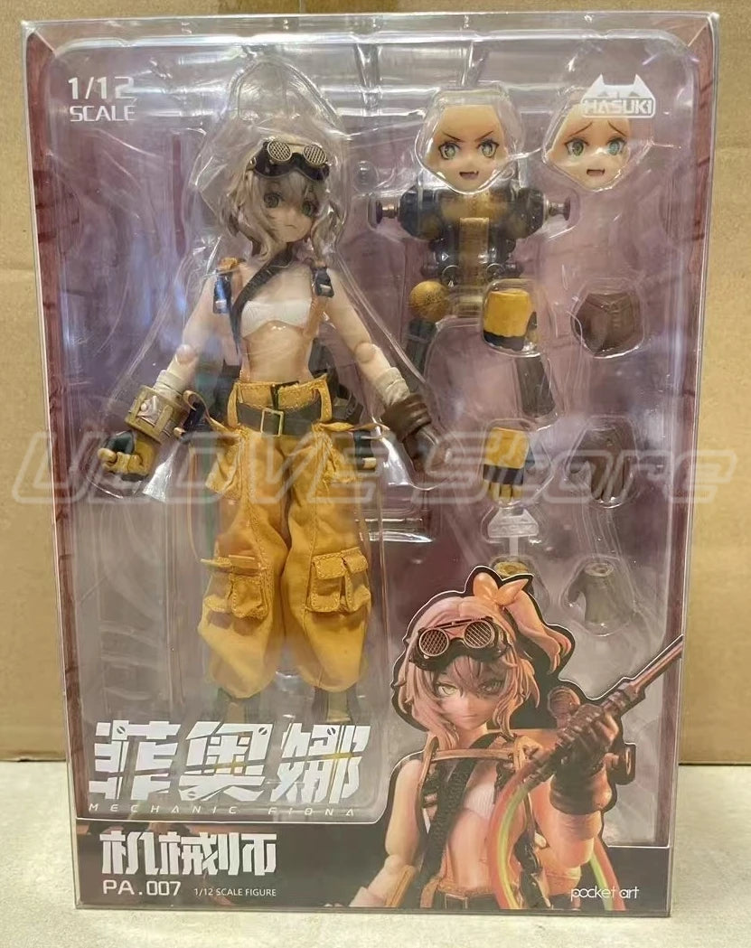 In Stock Original LYNXPULSE HASUKI Pocket Art PA007 Mechanic Fiona 1/12 Action Doll Model Toys Gifts