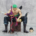 15 cm One Piece Zoro Anime Figuren Sit Roronoa Zoro Action Figur 2 Köpfe PVC Statue Zimmer Sammlung Modell Dekoration Spielzeug Geschenk