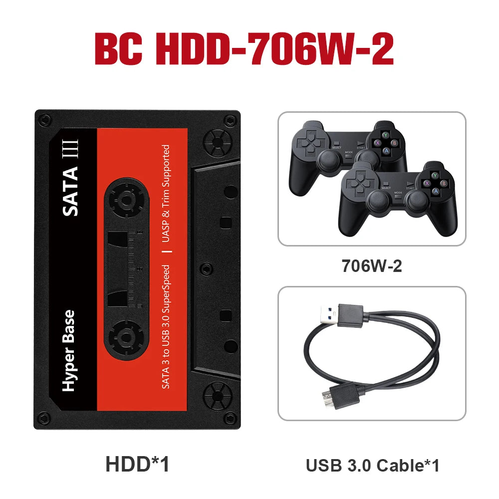 Batocera 500GB/2TB Retro Game Console With 52000+Games Gaming HDD For PS3/PS2/Wii/Sega Saturn/N64/NDS/SNES/MAME for Windows PC