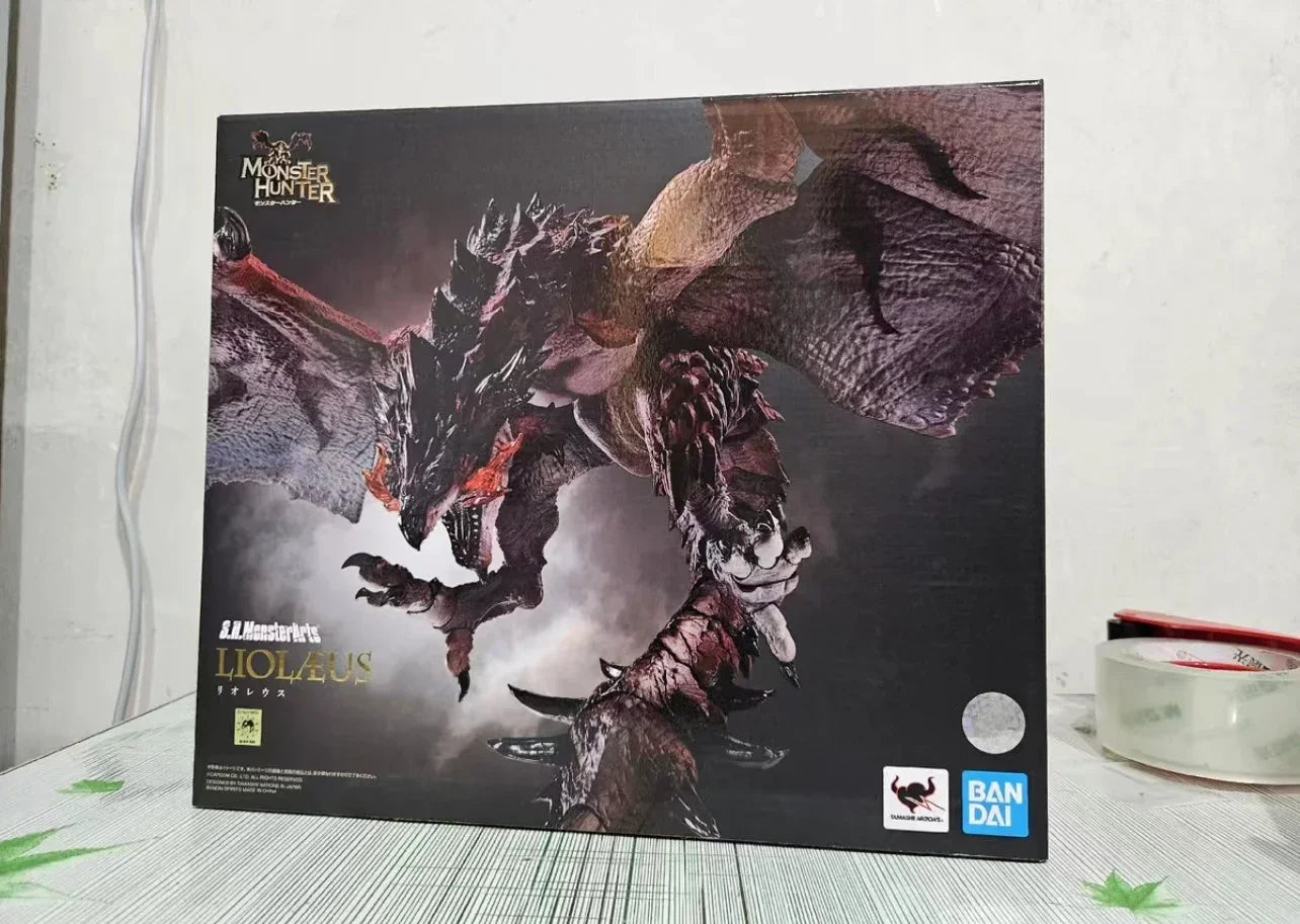 In Stock Bandai Genuino Shm Monster Hunter Mizutsune Nargacuga Ray Wolf Action Figures Anime Model Collection Child Toys