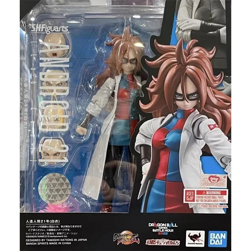 Bandai Original Genuine S.H.Figuarts SHF Dragon Ball Z Android 21 Anime Action Figure Model Toys Gifts Collectible Ornaments