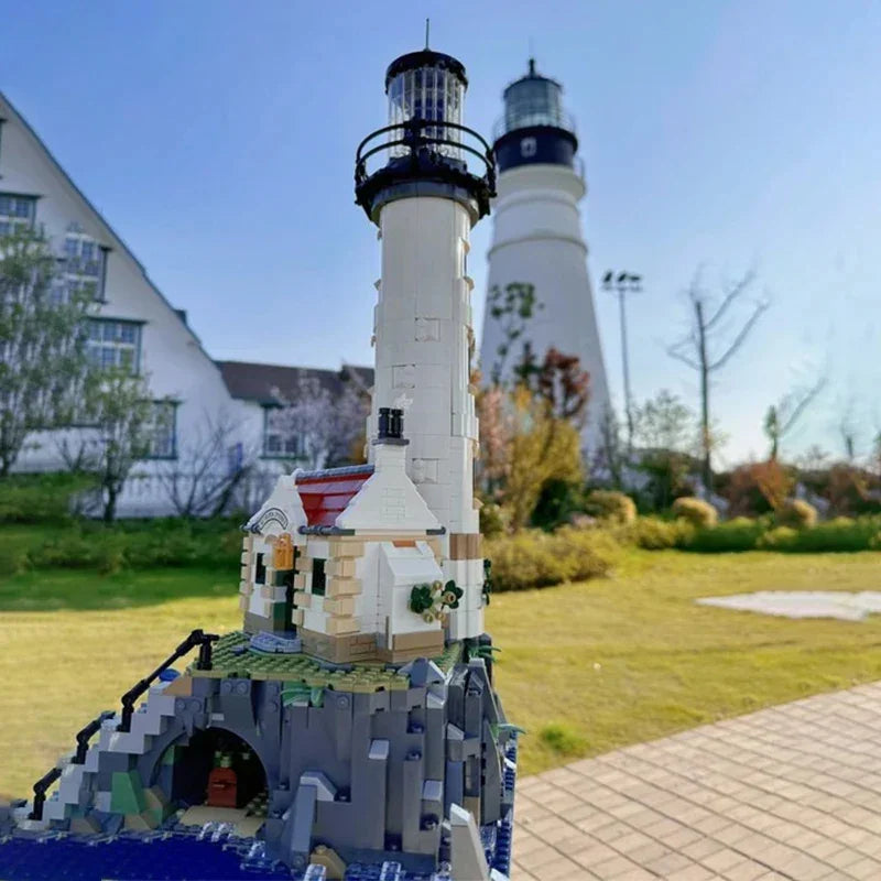 2056 Pieces Home Motorised Lighthouse Building Blocks Set Diy Room Decoration Tower Bricks Adults Birthday Gift Compatible 21335