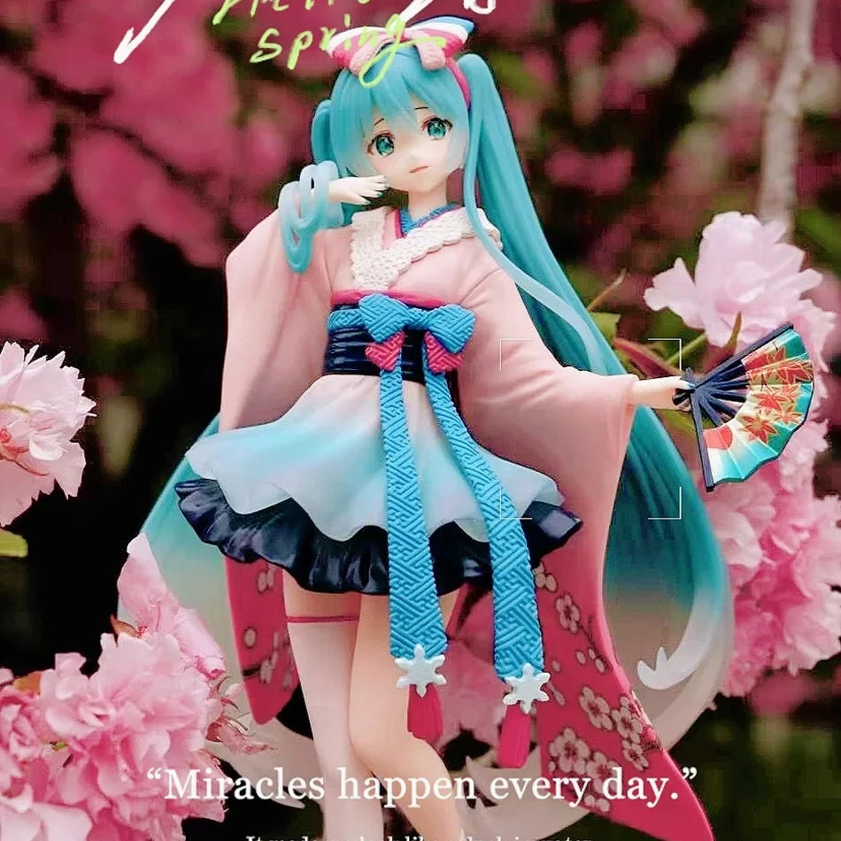 FuRyu Original Genuine Vocaloid Hatsune Miku Tenitol Tenitol Neo Tokyo Series Kimono 20cm Collections Model Figures Toys Gifts