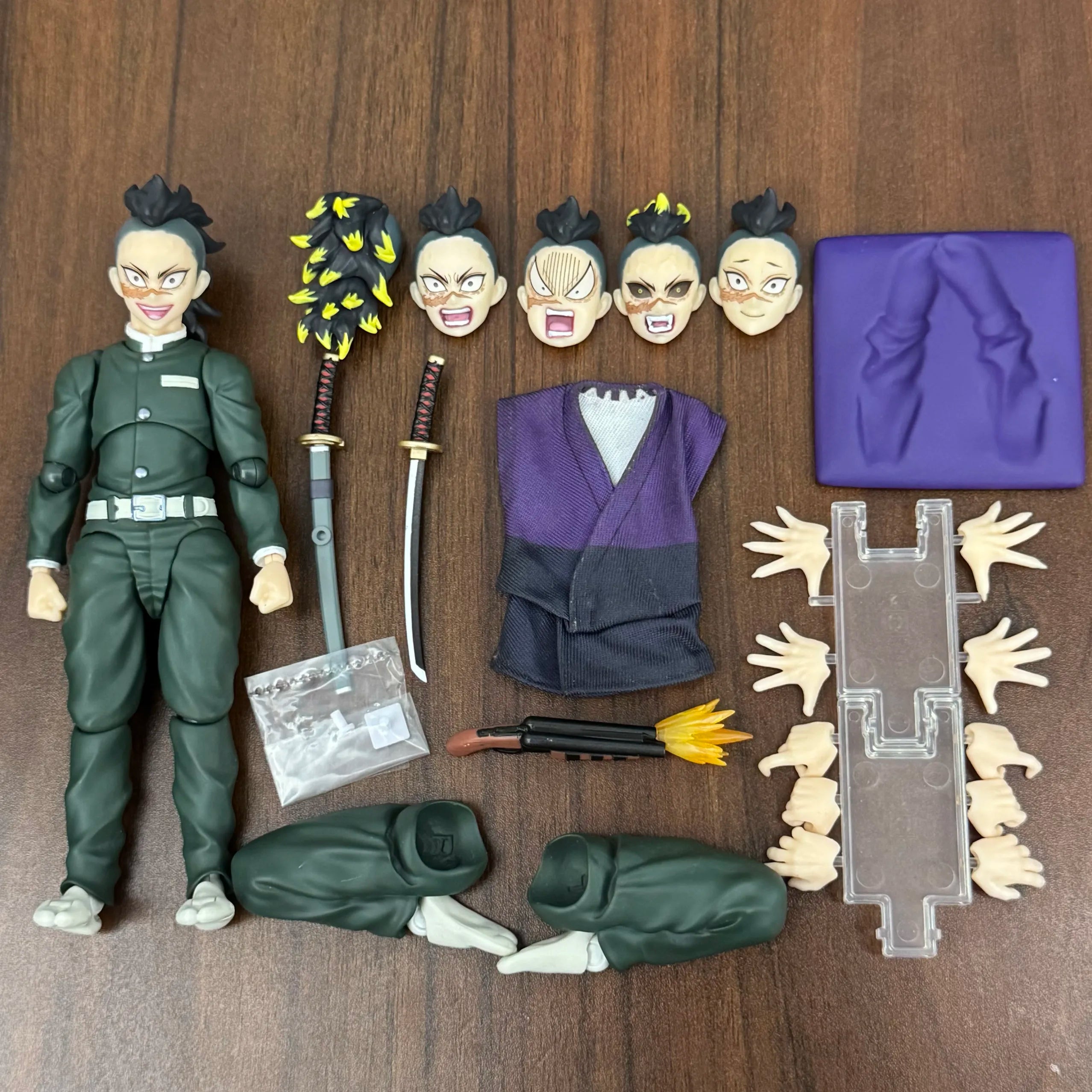 In Stock Aniplex Buzzmod Demon Slayer Shinazugawa Genya Articulated Action Figure