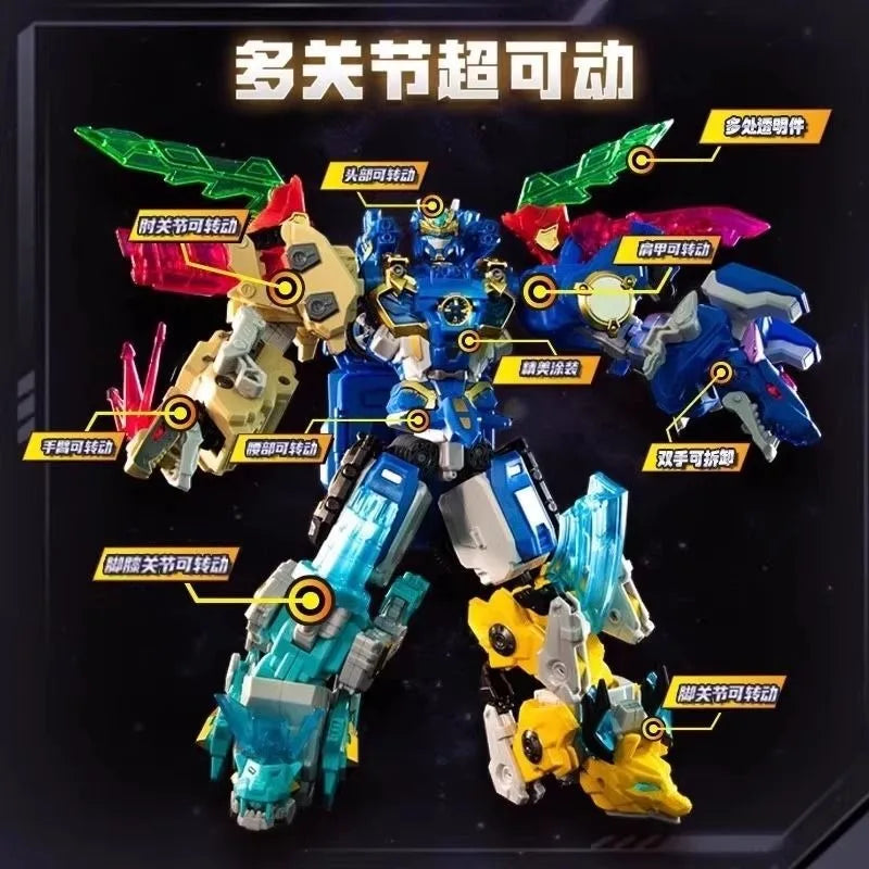 New Glory Alliance 5 Gold Transforming Robot Shapeshifting League Toys The War of Fierce Beasts Combined Deformed Vehicle Figure