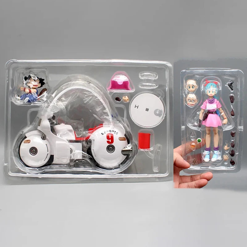 18см SHF Dragon Ball Фигурки Bulma's Motorcycle Hoipoi Capsule No. 9 Екшън фигурка PVC колекция Bulma Goku Фигурка Модел играчки