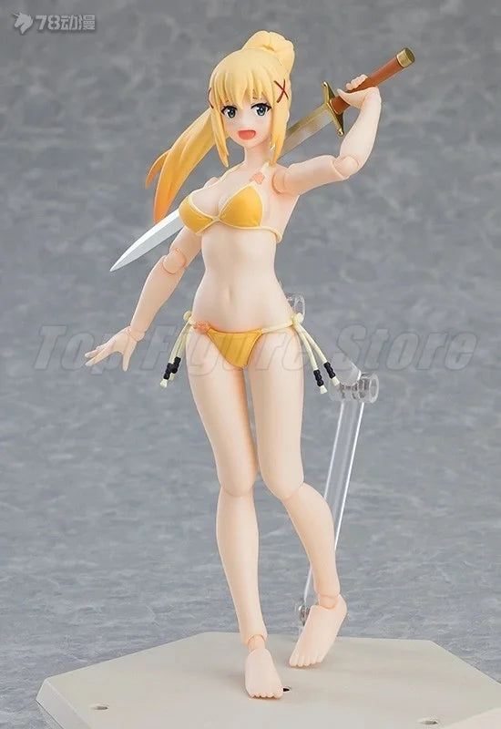 Original box Maxfactory  Figma EX-065 Darkness Swimsuit Figure Finished Model kit PVC Anime full Action Toy Gift for kidsInshock
