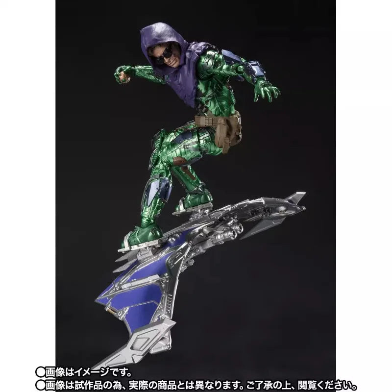 Bandai Shf Green Goblin Action Figure Marvel Spider-Man Anime Figure  Plastic Model Toys Gift for Boys