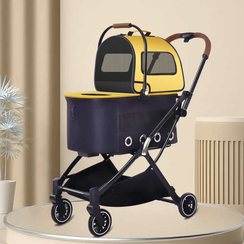 Träger Haustier-Kinderwagen Hund Katze Leichter faltbarer Wagenkorb Rucksack Ein Wagen mit drei Funktionen Käfig Haustier-Reisetrolley