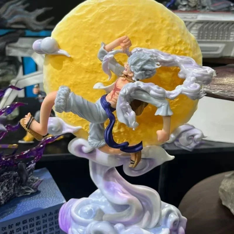 16cm One Piece Anime Figure Moon Nika Monkey D Luffy Gear 5 With Moon Light Action Figure Statue Model Collection Toys Gift
