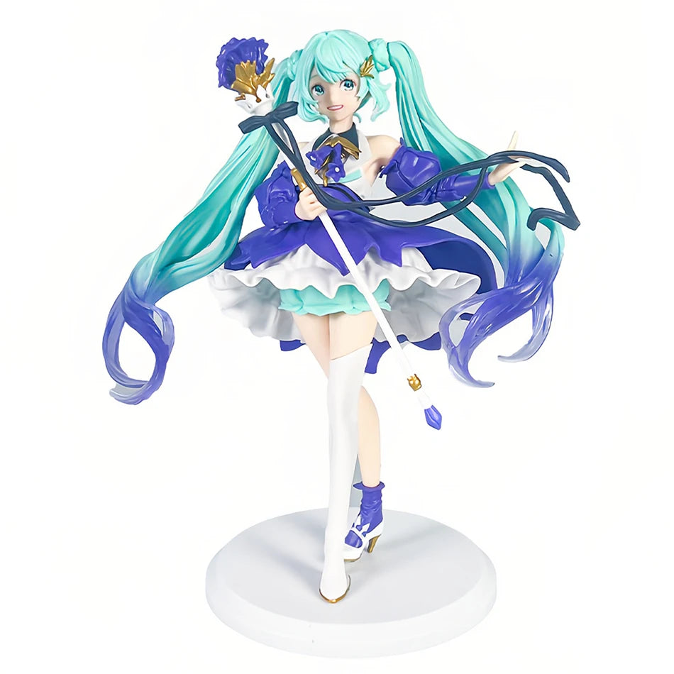 22cm Animation Anime Hatsune Miku Handmade Bauhinia Flower Hatsune Miku Handmade PVC Model Desktop Decoration Birthday Gift