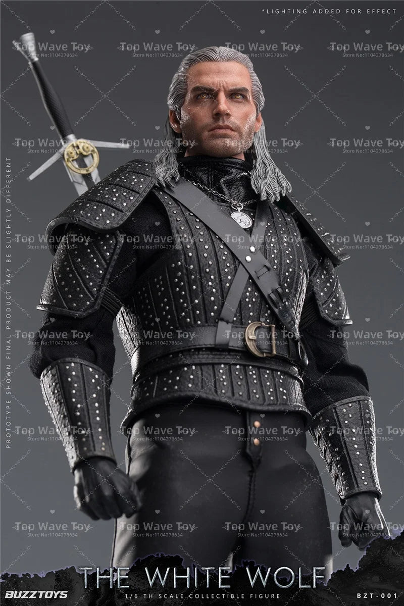 2025 New Stock BUZZTOYS BUZ001 1/6 Male White Wolf Geralt High Quality Model Full Set 12'' Action Figure Soldier For Fans