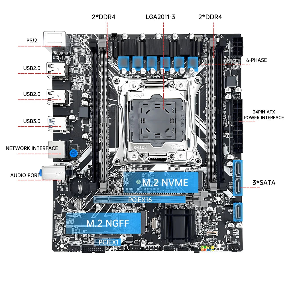 SOYO X99 D4 Motherboard Set mit Xeon LGA2011-3 CPU E5-2640 V4 16GB 2133MHz DDR4 RAM Speicher Für Gaming PC Computer komponenten