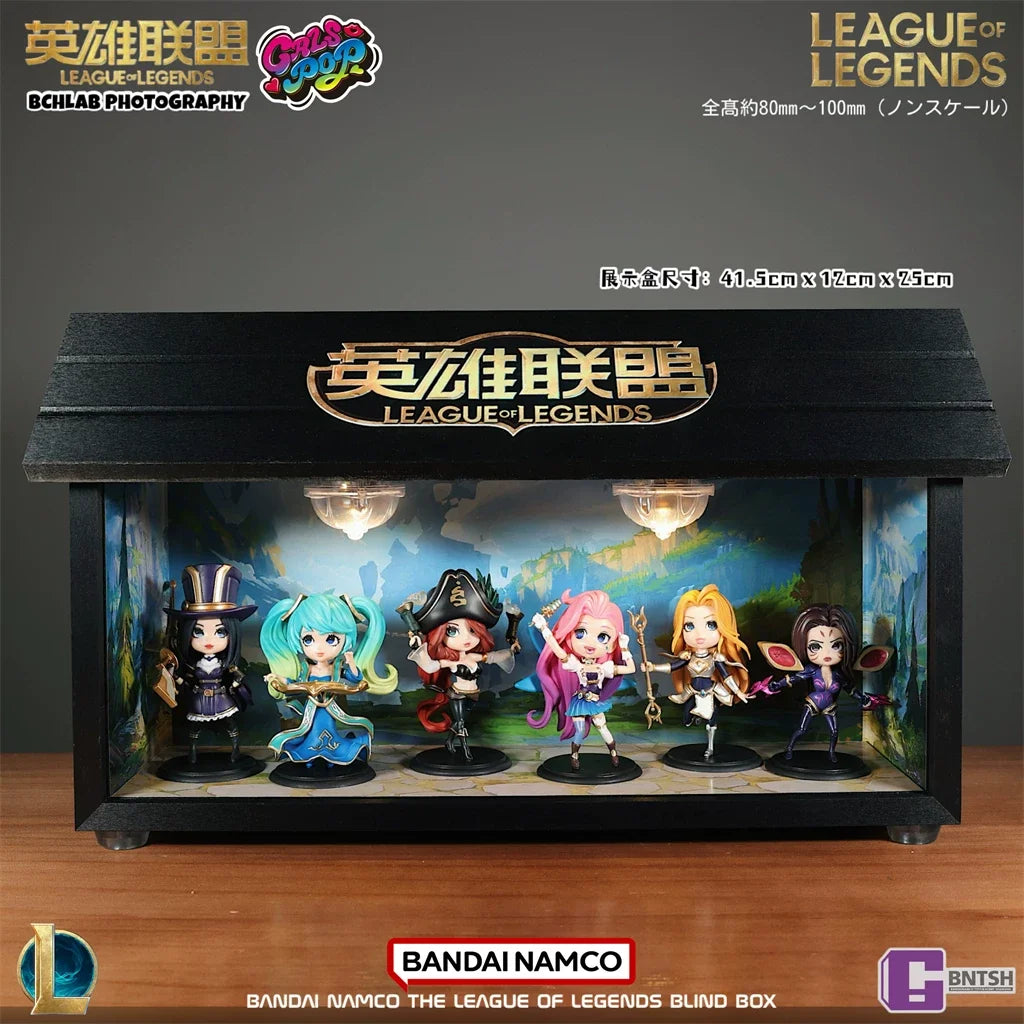 Bandai Gals Pop League Of Legends Lol Blind Box Q Edition Handmade Model Car Ornament Doll Trendy Play Handmade Gift