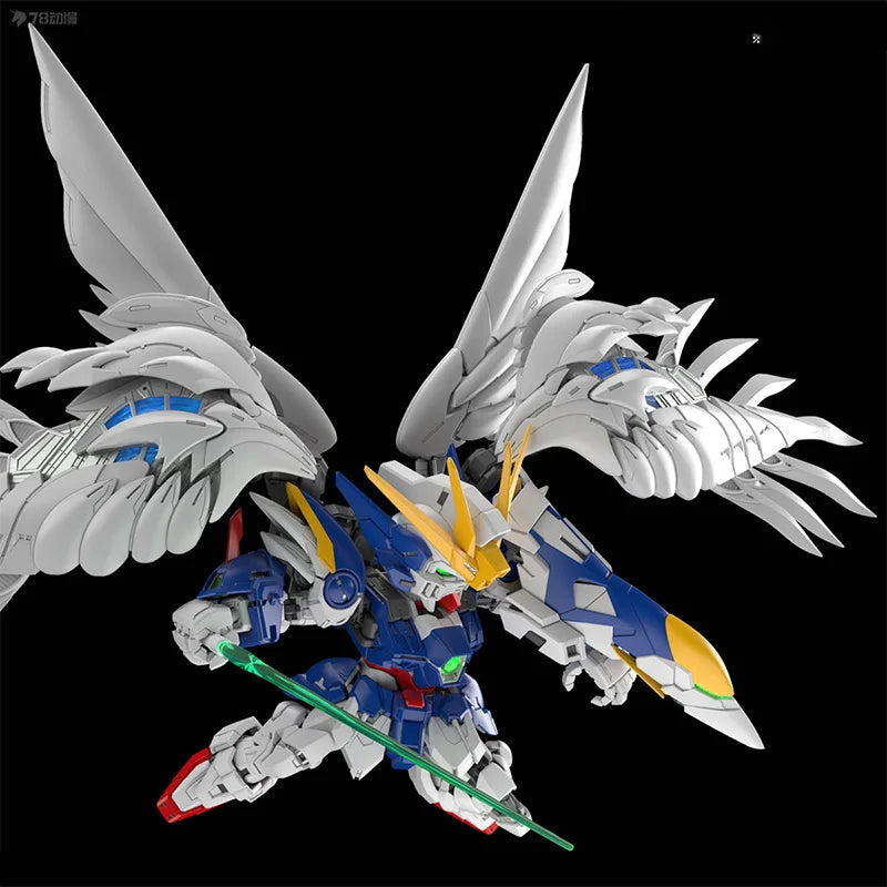 Bandai Original MGSD XXXG-00W0 WING GUNDAM ZERO EW Anime Actionfigur Zusammengebauter Modellbausatz Robotersammlung Spielzeuggeschenk für Kinder