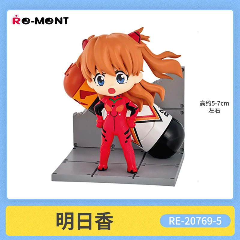 Anime EVA Ayanami Rei Asuka Q-version kawaii Action Figures PVC Model Statue Toys doll Re-ment Desk Decor Gift 1Pcs Random Style
