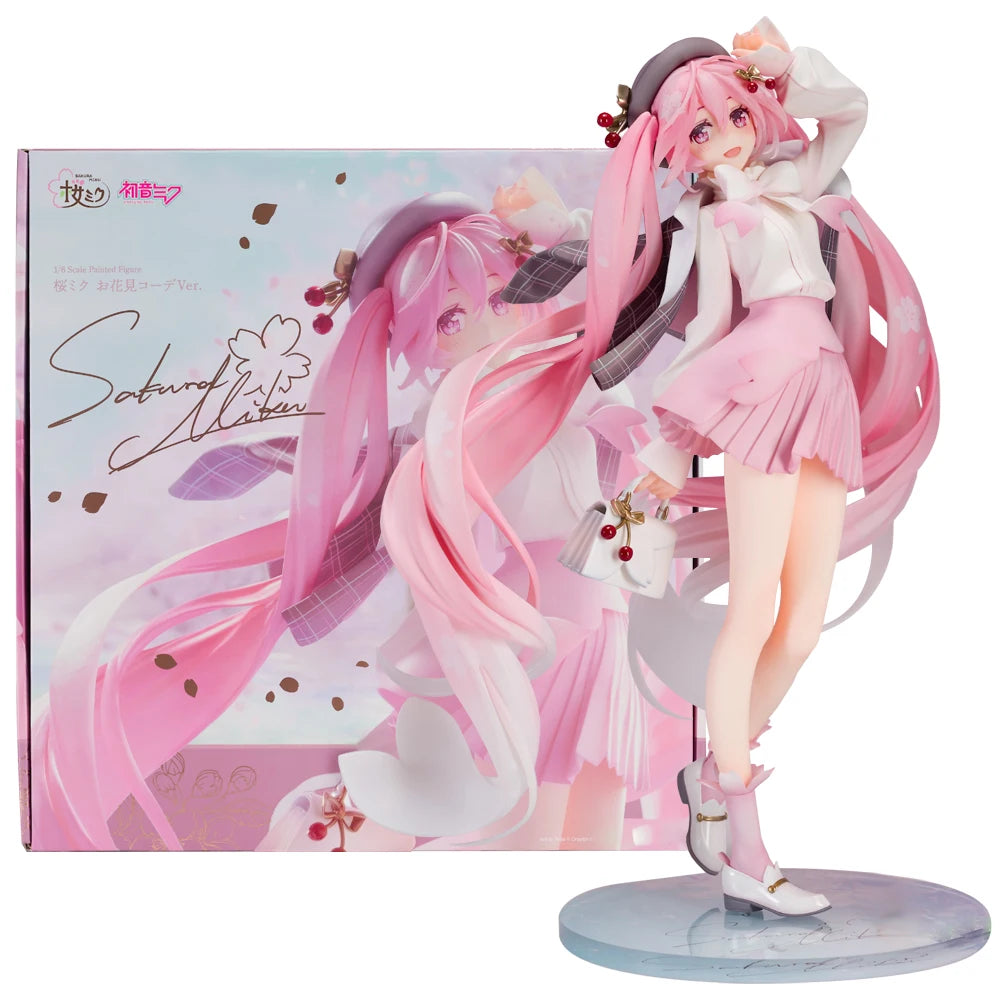 20CM Anime Hatsune Miku 1/6 Sakura Figure Hanami Outfit Ver Standing Model Toy Doll Collection Gift Aciton Figure PVC