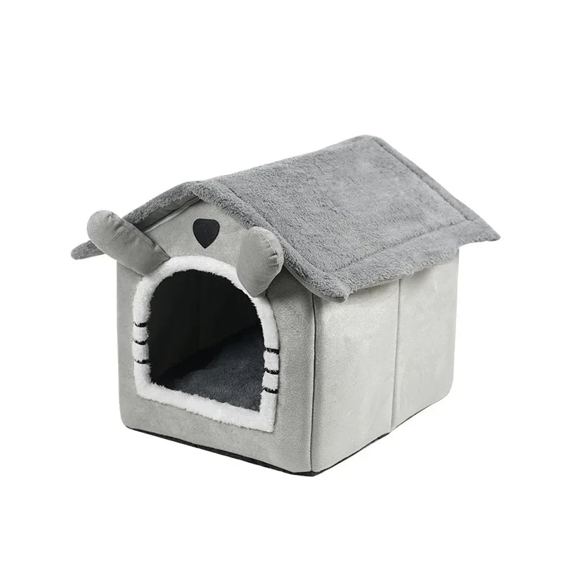 Weiches Haustierzelthaus für den Innenbereich, Hundehütte, Katzenbett mit abnehmbarer Unterlage, warm, für kleine, mittelgroße und große Haustiere