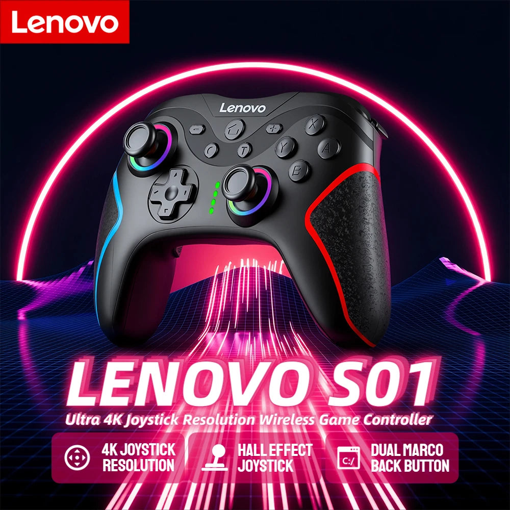 Lenovo S01 Wireless Gamepad for Switch/Switch 2/Switch OLED Tablet PC TV iPhone Android Cell Phones Bluetooth Game Controller