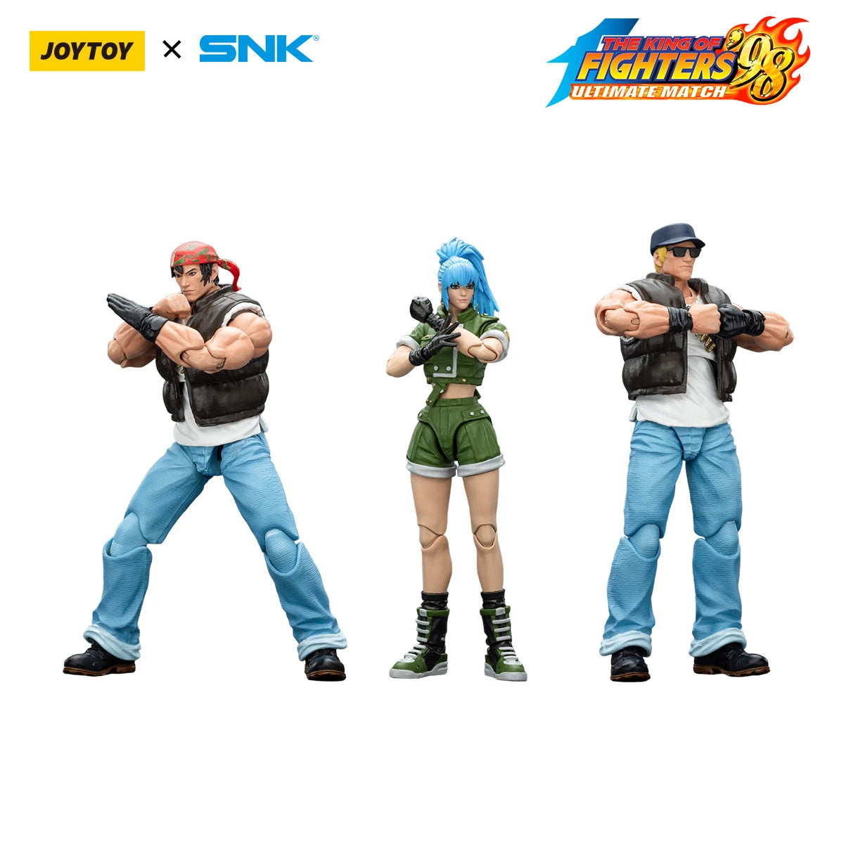 [Предварителна поръчка]JOYTOY SNK 1/18 Екшън фигурки KOF'98UM Ikari Warriors Team 3 бр. Аниме Военен модел