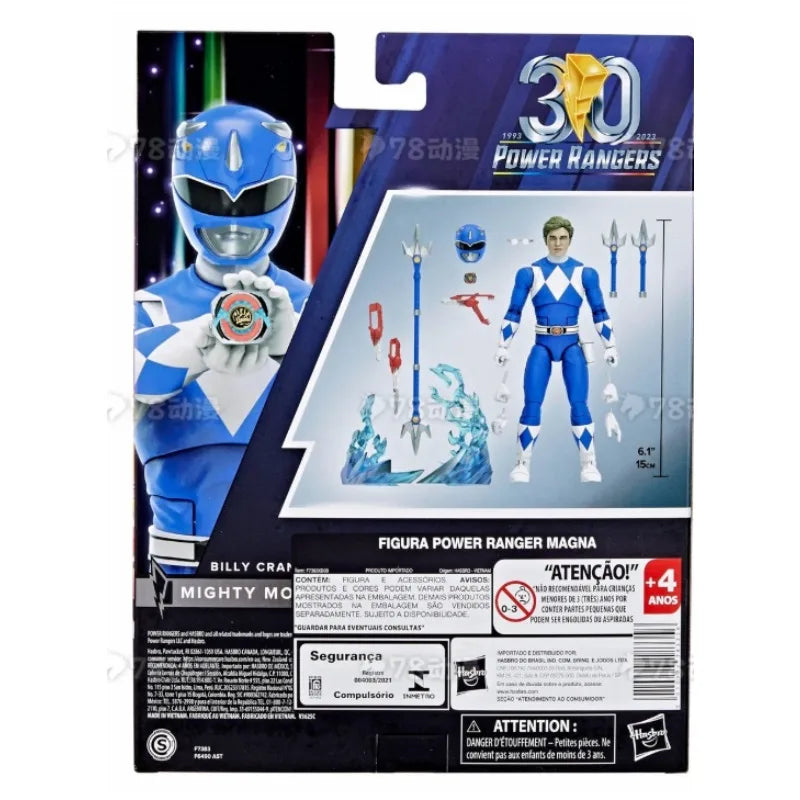 Original Hasbro Power Rangers Lightning Collection MIGHTY MORPHIN BLUE RANGER Figure Anime Figure Toy Collection Model