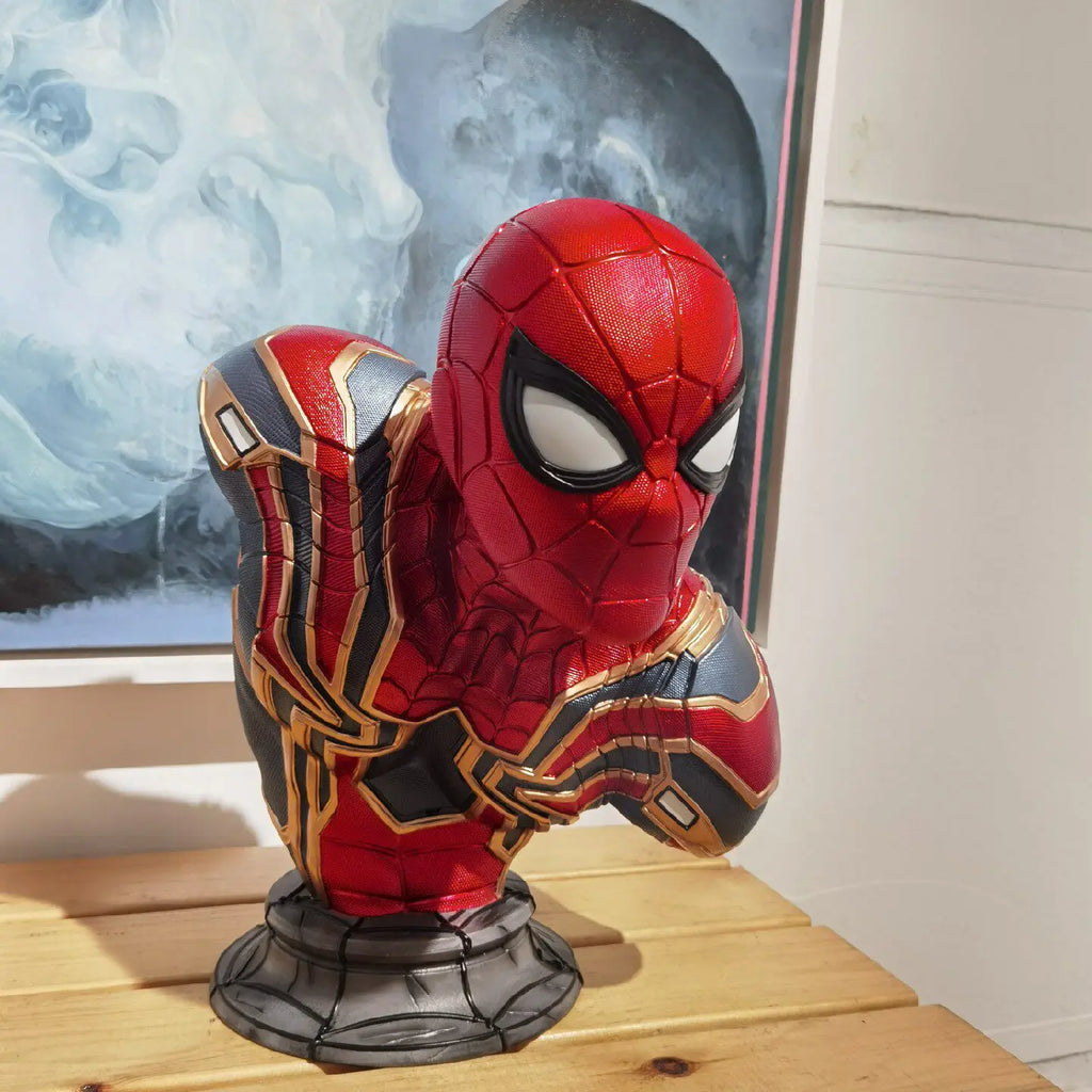In Stock Marvel Spider-Man Bust Far From Home Movie Gk Resin Statue Collectible Superhero Figure Desktop Decor For Collectors