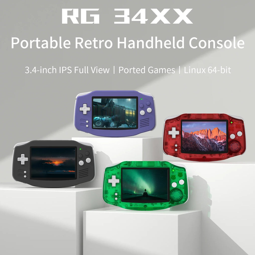 ANBERNIC RG34XX Retro-Handheld-Spielkonsole 3,4-Zoll-IPS-Bildschirm Linux-System HDMI-Ausgang 