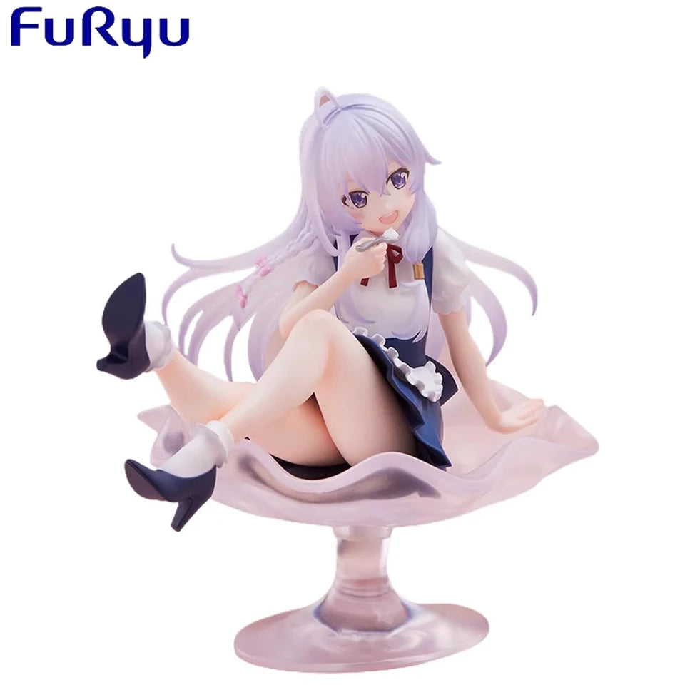 Original Genuine FuRyu Wandering Witch: The Journey Of Elaina 12cm Elaina Sitting Position PVC Model Toy Holiday Gifts Wholesale