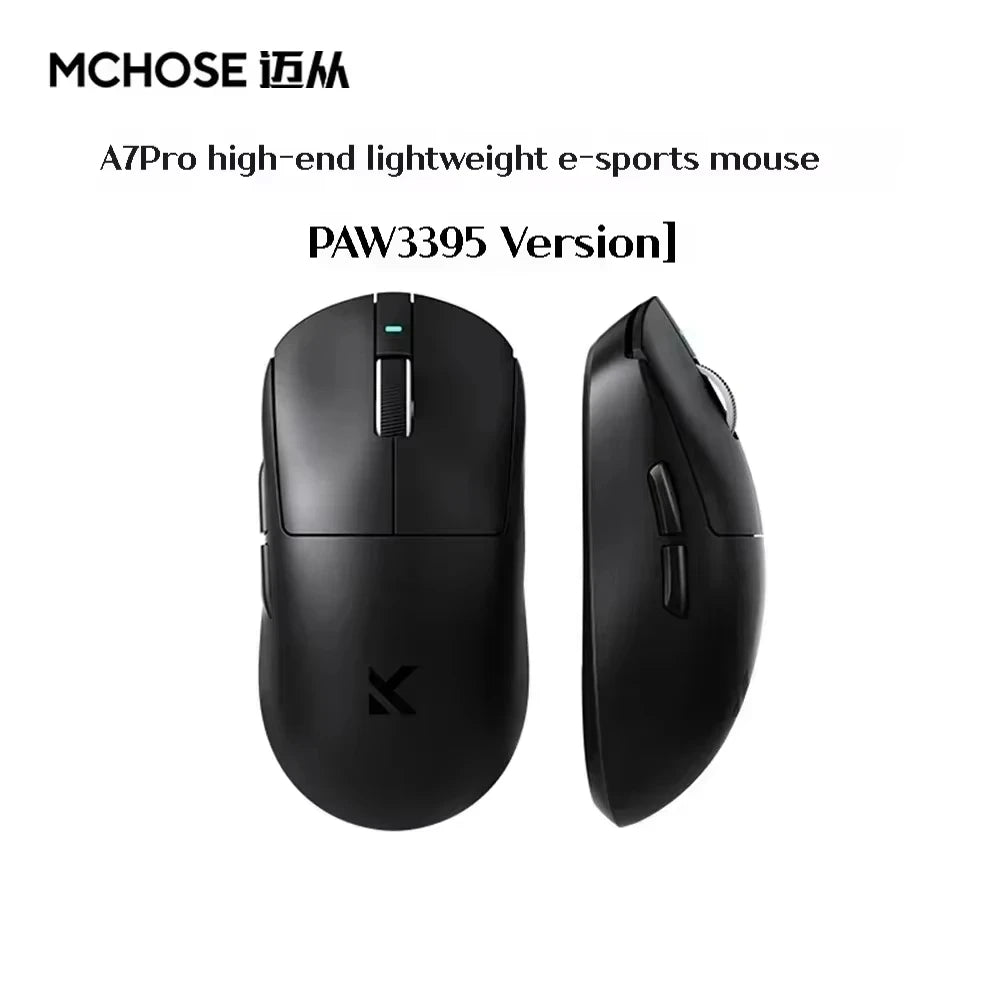 MCHOSE A7 Series Mouse PAW3950 8K Top Speed Receiver Ergonomics 2.4G Wireless Gaming E-Sports Mice Customized PC Accessory Gifts