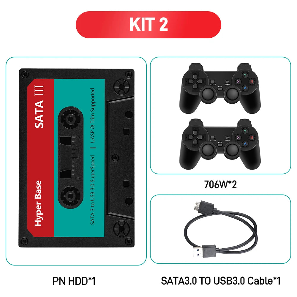 Portable 500G/2T Retro Game Hard Drive With 77 AAA Games Playnite Emulator Game Console For N64/PS4/PS3/PS2/DC For Win PC/Laptop