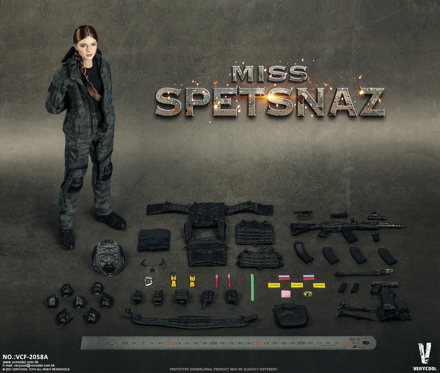 VERYCOOL 1/6 Russian Special Forces Female Soldier Articulated Figure VCF-2058A/B