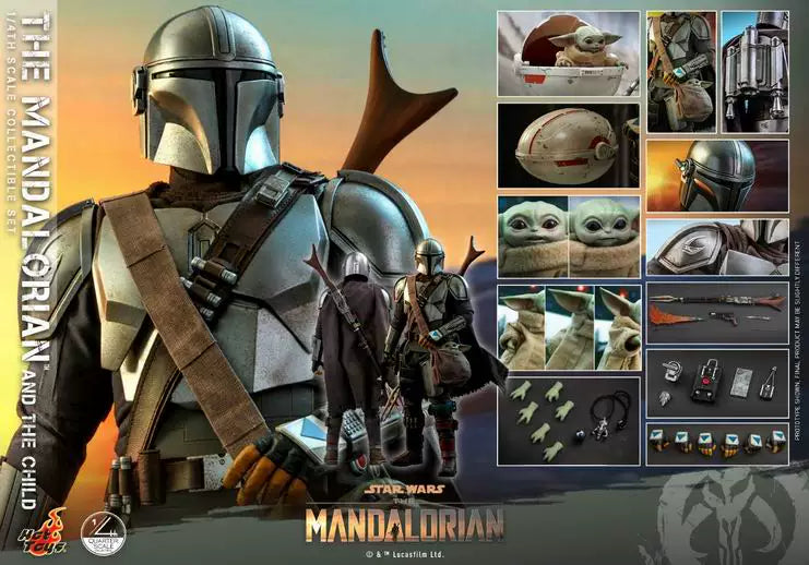 HOTTOYS 1/4 Mandalorian Baby Yoda Deluxe Articulated Figure QS017