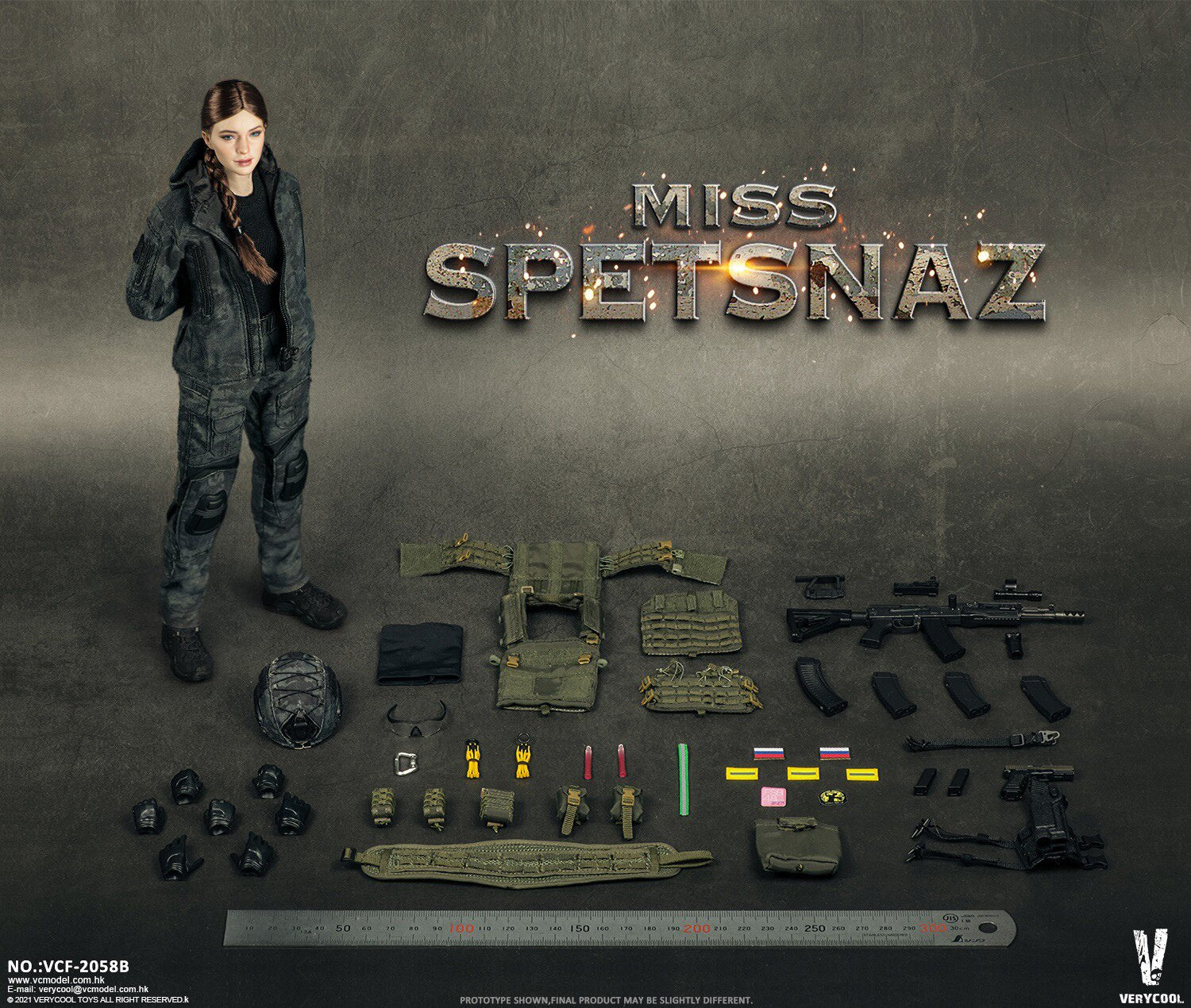 VERYCOOL 1/6 Russian Special Forces Female Soldier Articulated Figure VCF-2058A/B