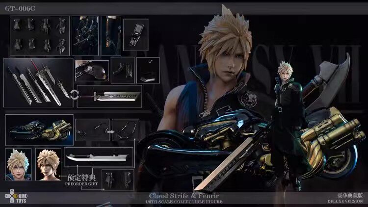 GAMETOYS 1/6 Fantasy Warriors AC Version Final Cloud Action Figure GT-006