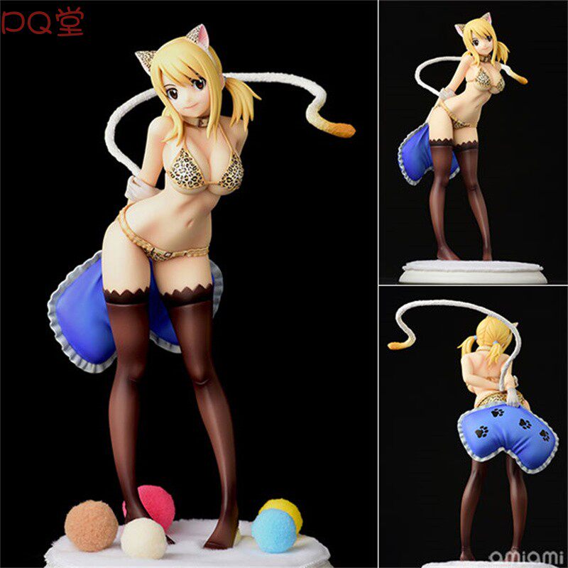 ORCATOYS Fairy Tail Lucy Heartfilia Figure Leopard Cat Sakura Cat Halloween