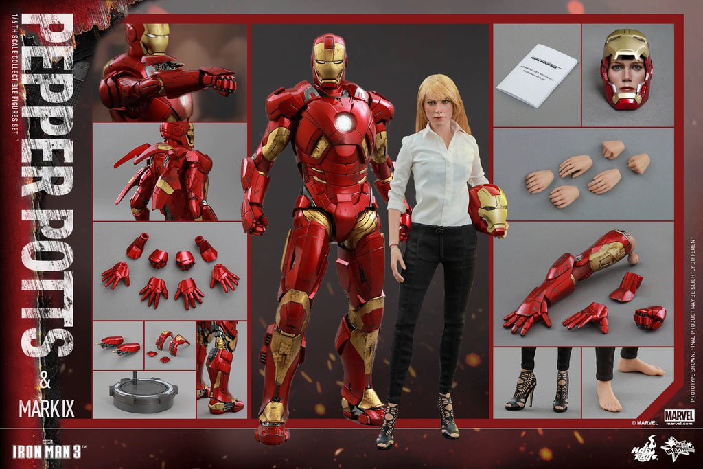 HotToys HT 1/6 Iron Man 3 Pepper + MK9 Large Set Deluxe Edition MMS311 Action Figure